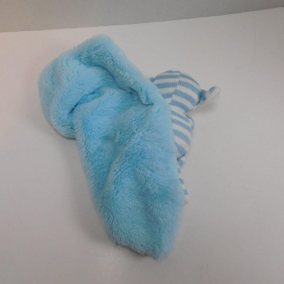 Kellytoy Blue White Striped Lamb Lovey Security Blanket Sheep Rattle Plush 11" - Picture 8 of 10